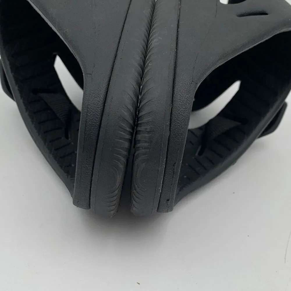 Kids Chaco Black Slide Sandals | Youth 3 | Damaged Strap | Play Shoes